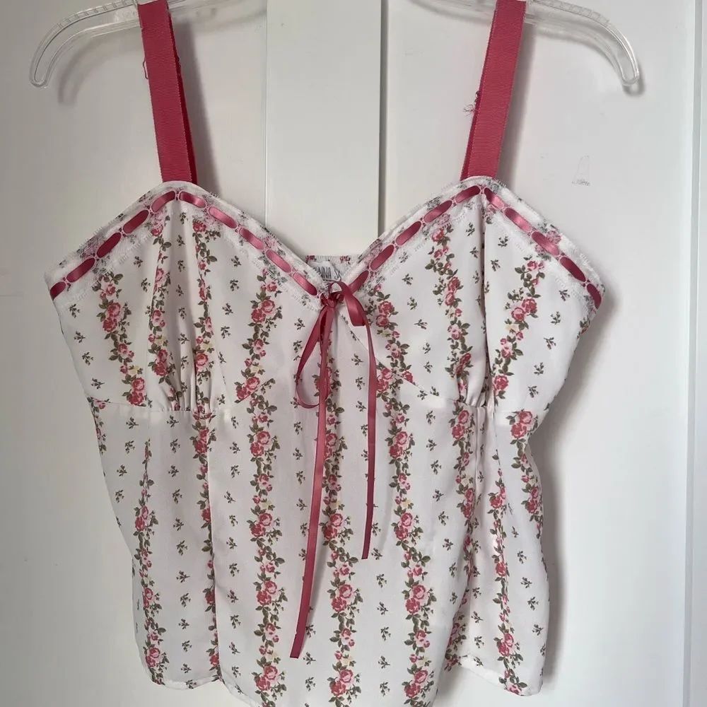 Sienna Sky Floral Y2K Pink Feminine Romantic Dainty Spring Blouse Top XL